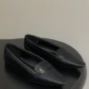 Saint Laurent Satin Square-Toe Ballet Flats