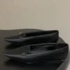 Saint Laurent Satin Square-Toe Ballet Flats
