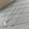 Bvlgari Blue Stone Fan Pavé Pendant Necklace