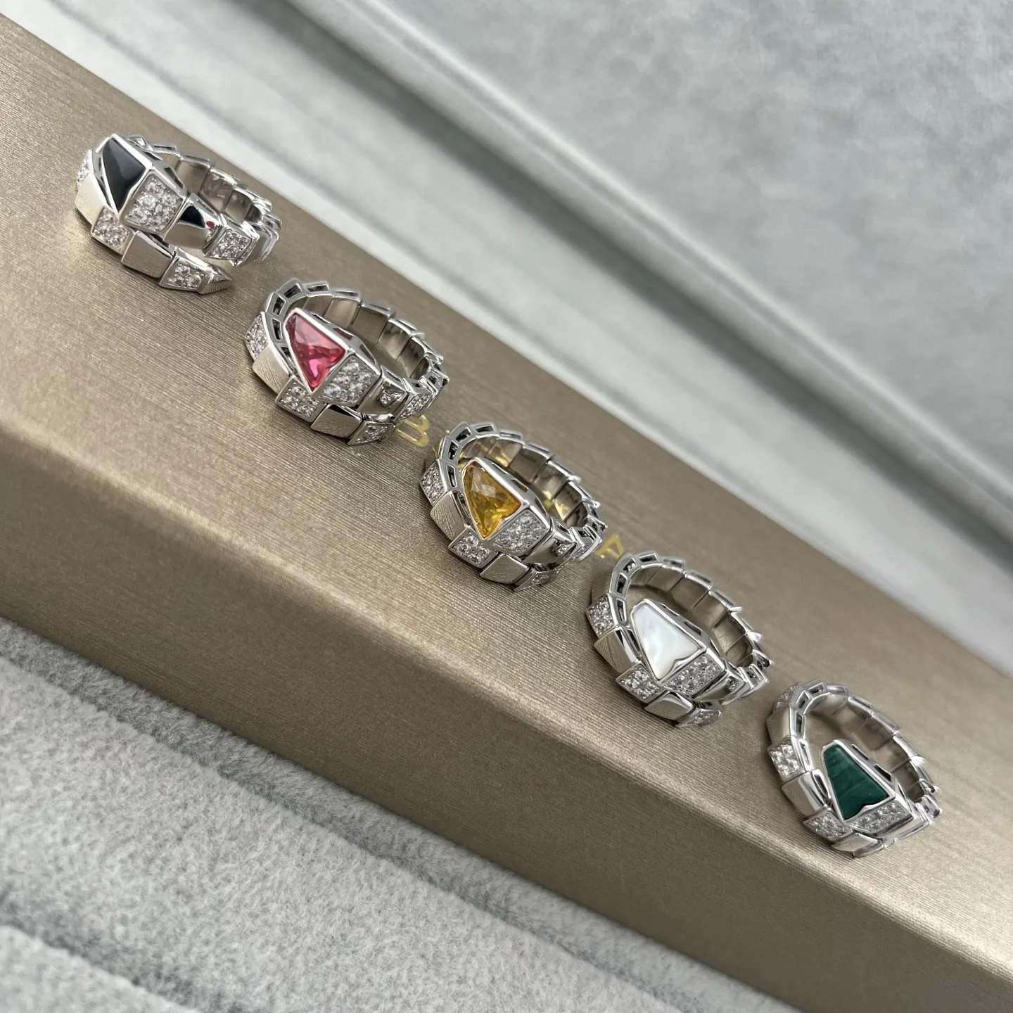 Bvlgari Snake Stone-Accented Ring