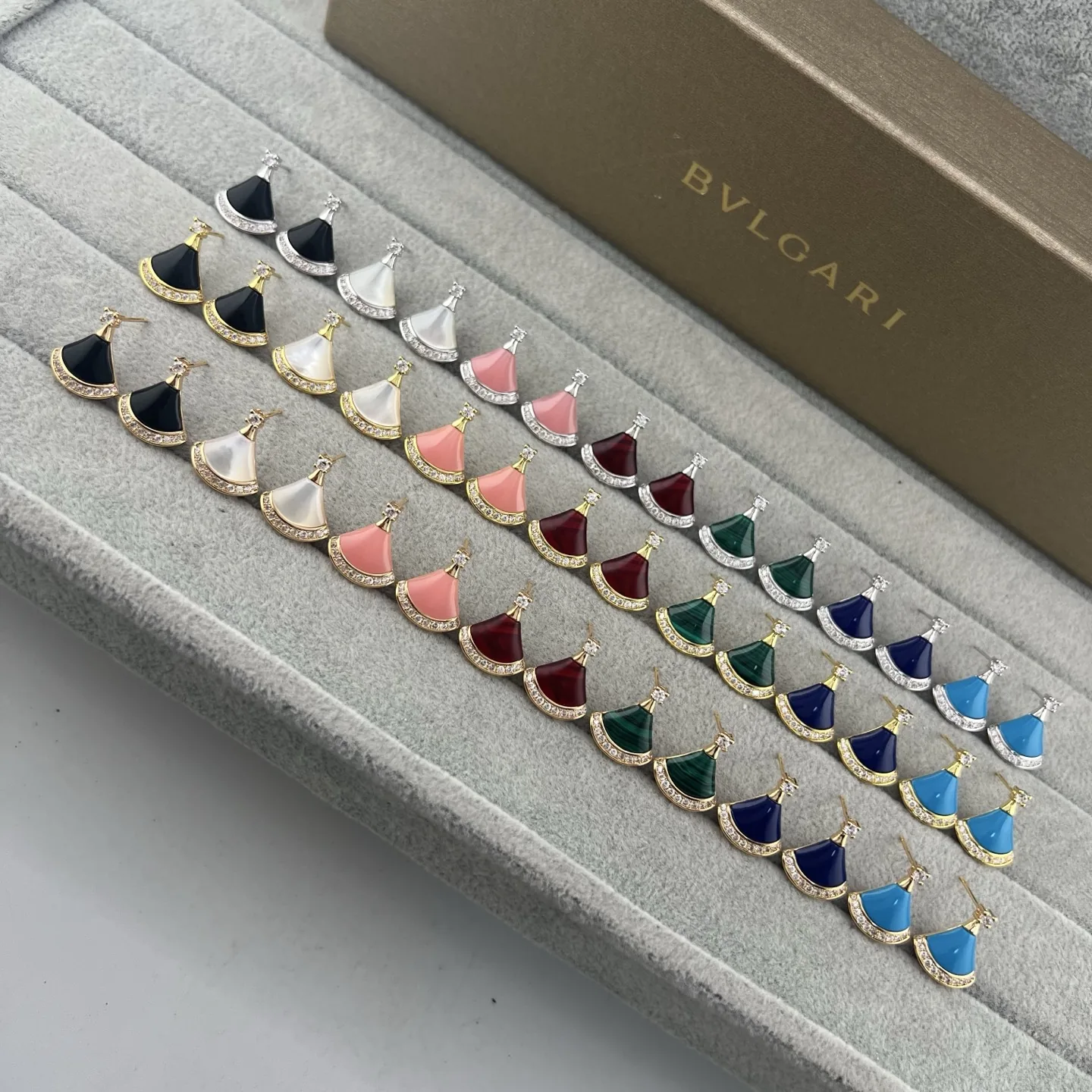 Bvlgari Mother-of-Pearl Fan Stud Earrings