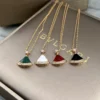 Bvlgari Fan Mother-of-Pearl Carnelian Onyx Pendant Necklace