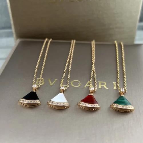 Bvlgari Fan Mother-of-Pearl Carnelian Onyx Pendant Necklace