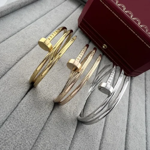 Cartier Triple-Wrap Polished Nail Bangle Bracelet