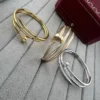 Cartier Triple-Wrap Polished Nail Bangle Bracelet