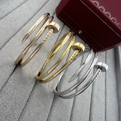 Cartier Triple-Wrap Polished Nail Bangle Bracelet