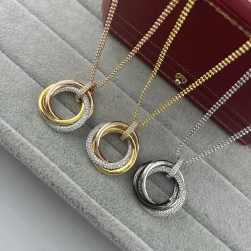 Cartier Chain Link Double-Layer Pendant Necklace