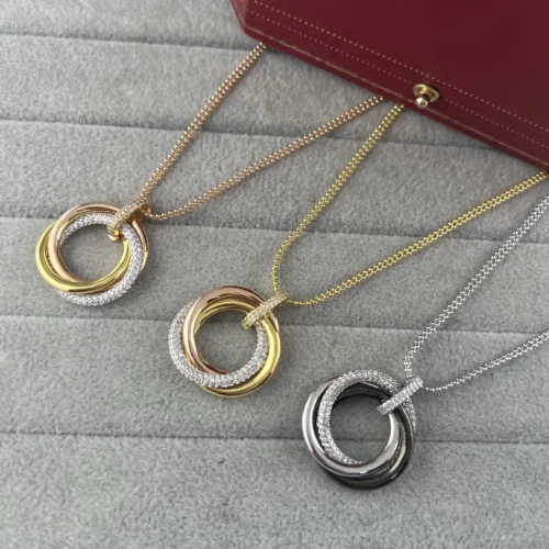 Cartier Chain Link Double-Layer Pendant Necklace