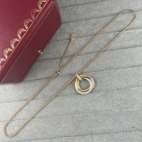 Cartier Chain Link Double-Layer Pendant Necklace