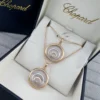 Chopard Multi-Ring Single-Stone Two-Tone Pendant Necklace