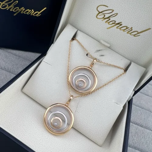 Chopard Multi-Ring Single-Stone Two-Tone Pendant Necklace
