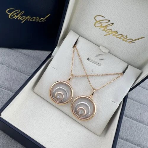 Chopard Multi-Ring Single-Stone Two-Tone Pendant Necklace