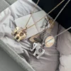 Chopard Pink Stone Elephant Stone-Accented Pendant Necklace