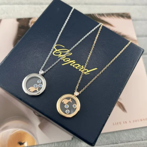 Chopard Goldfish Three-Stone Pendant Necklace