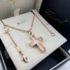 Chopard Cross Three-Stone Pendant Necklace