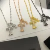 Chrome Hearts Cross Pavé Necklace