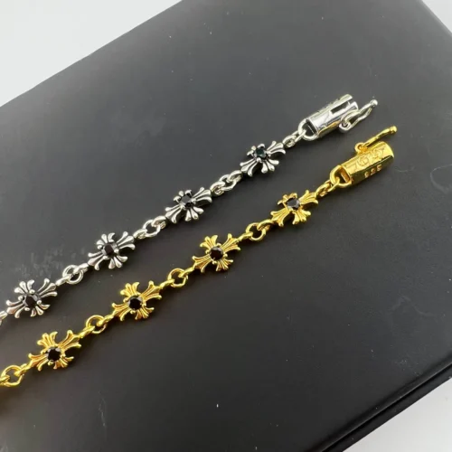 Chrome Hearts Cross Stone-Accented Bracelet