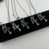 Chrome Hearts Cross Stone-Accented Necklace