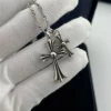 Chrome Hearts Cross Stone-Accented Necklace