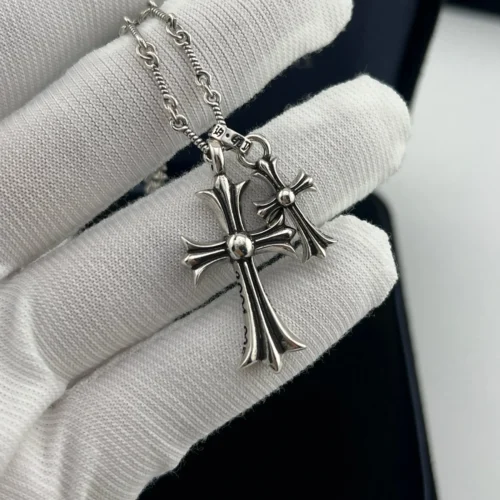 Chrome Hearts Cross Stone-Accented Necklace