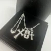 Chrome Hearts Cross Stone-Accented Necklace