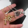Chrome Hearts Cross Stone-Accented Necklace