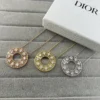 Dior Geometric Stone-Accented Pendant Necklace