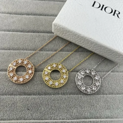 Dior Geometric Stone-Accented Pendant Necklace