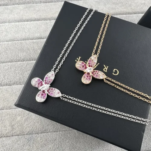 Graff Multicolor Butterfly Double-Chain Pendant Necklace