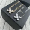 Graff Gradient Butterfly Double-Chain Pendant Necklace
