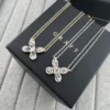 Graff Gradient Butterfly Double-Chain Pendant Necklace