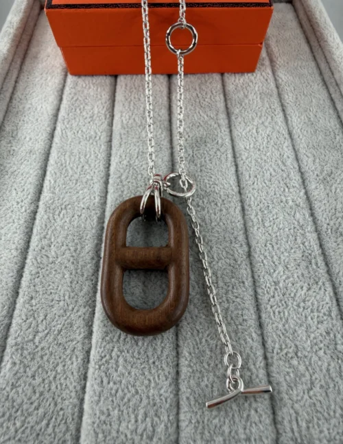 Hermes Horn Anchor Link Necklace
