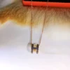 Hermes Enamel H Letter Necklace