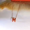 Hermes Enamel H Letter Necklace