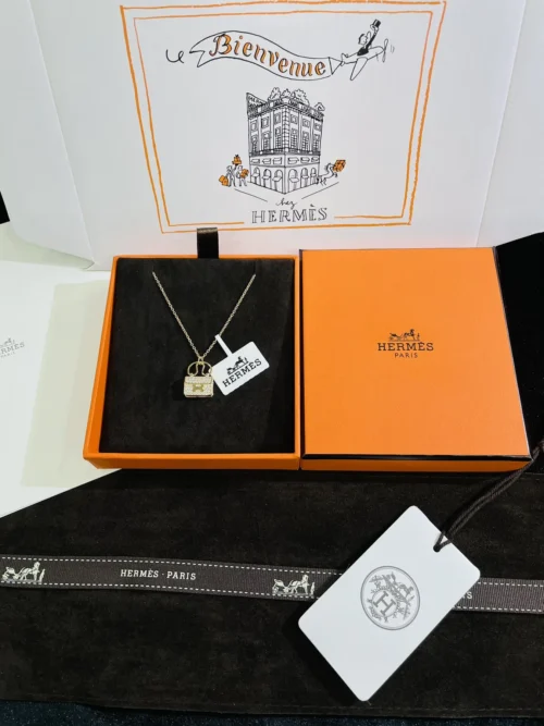 Hermes Handbag Pavé Necklace
