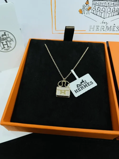 Hermes Handbag Pavé Necklace