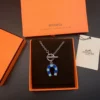 Hermes Enamel Horseshoe Necklace