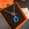 Hermes Enamel Horseshoe Necklace