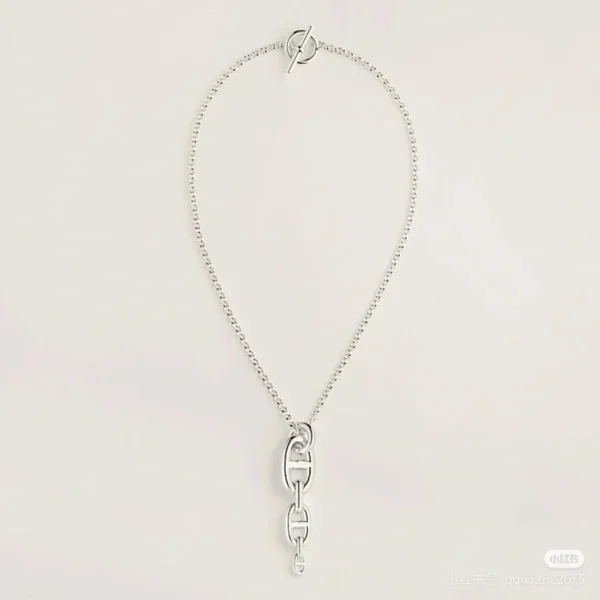 JWHERMES0023-01 Hermes Anchor Link Necklace
