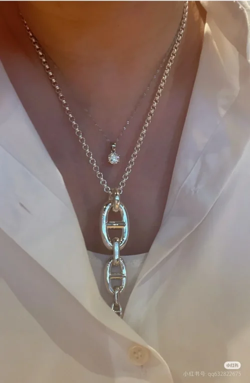 Hermes Anchor Link Necklace