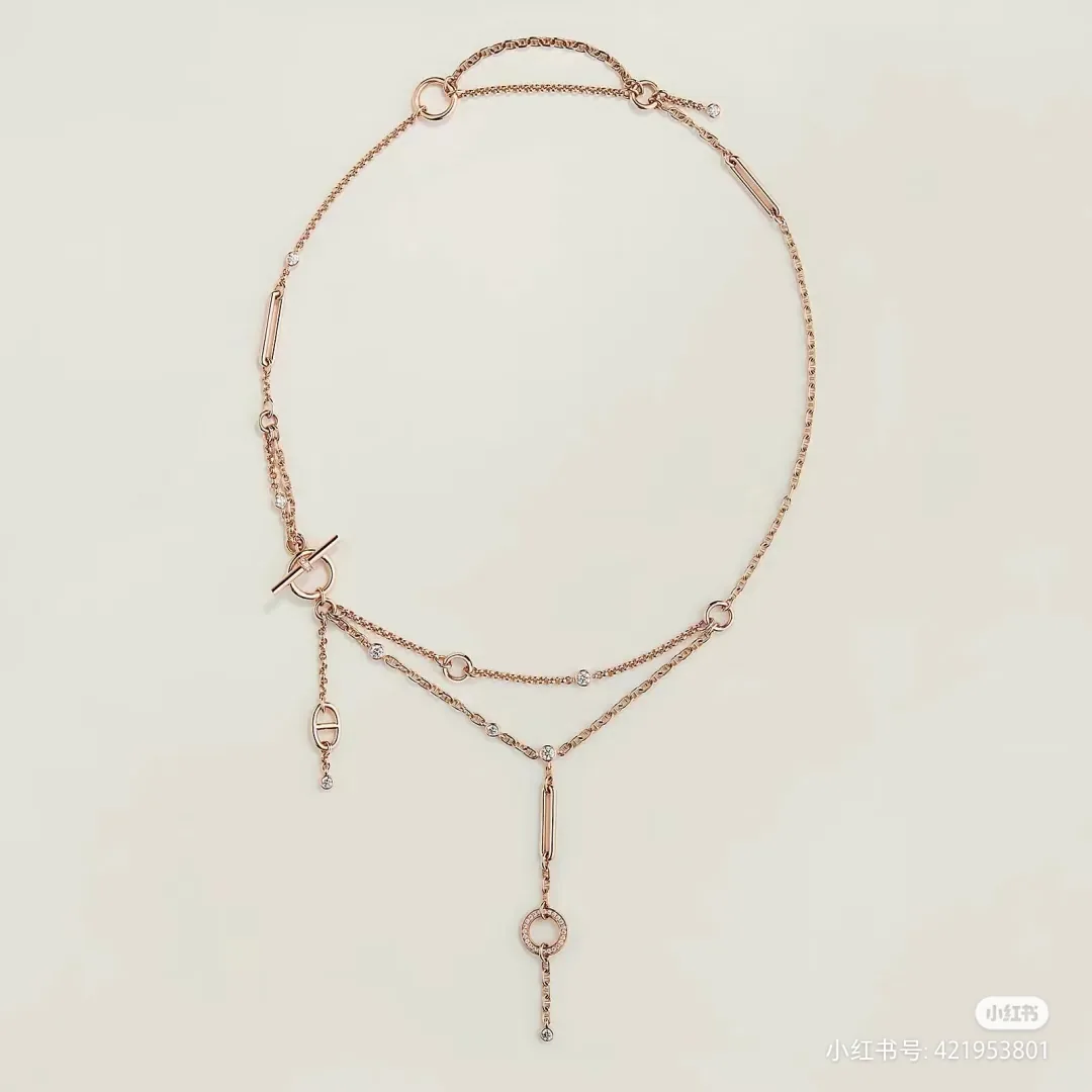 JWHERMES0026-01 Hermes Anchor Link Necklace