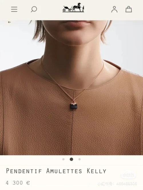 Hermes Matte Handbag Charm Necklace