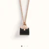 Hermes Matte Handbag Charm Necklace