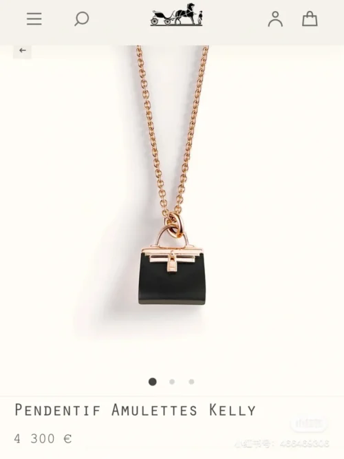 Hermes Matte Handbag Charm Necklace