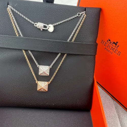 Hermes Stud Pavé Necklace