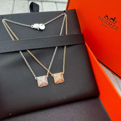Hermes Stud Pavé Necklace