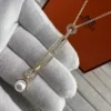 Hermes Anchor Link Pavé Pendant Necklace