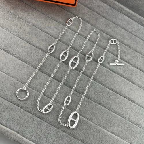 Hermes Anchor Link Polished Long Necklace