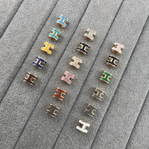 Hermes Enamel H Letter Mini Necklace