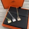 Hermes Handbag Pavé Pendant Necklace
